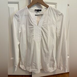 Lafayette 148 New York White Cotton Blend Blouse Top size Small